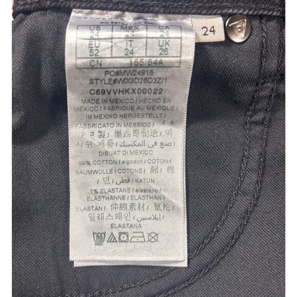 Guess Women’s Black Distressed Denim Shorts High Waist Ripped Jean Cutoff Sz 24 - Picture 3 of 5